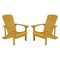 Emma and Oliver 2 Pack Outdoor All-Weather Poly Resin Wood Adirondack Chairs